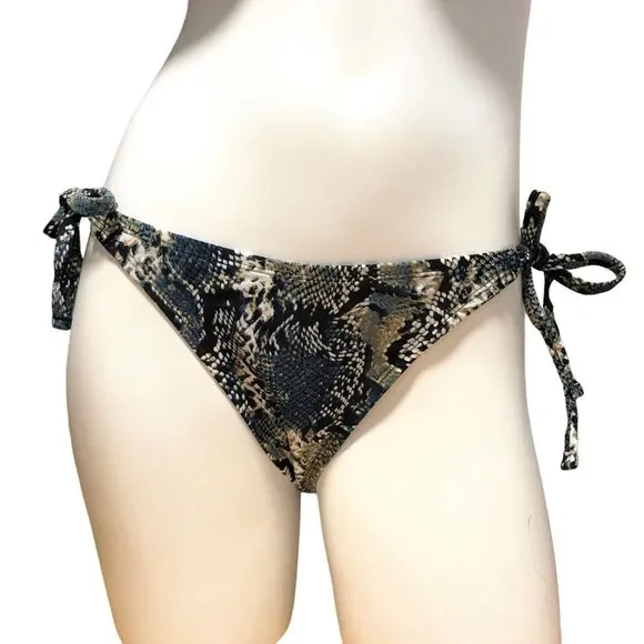 NEW Shade & Shore Snake Skin Print Bikini Set Triangle Top Cheeky Bottom Size M - Picture 7 of 12